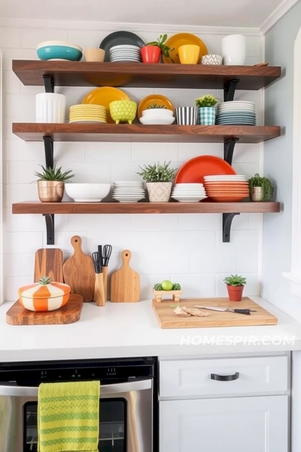 Colorful Display with Floating Shelves