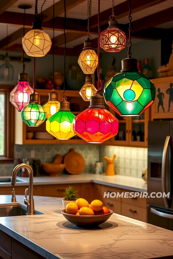 Colorful Kitchen Backdrop with Geometric Flair