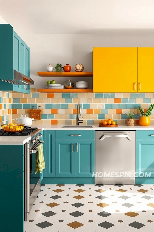 Colorful Mid-Century Modern Kitchen Palette