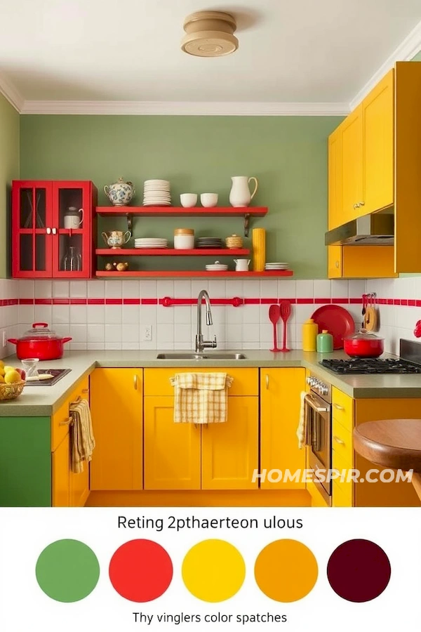 Colorful Retro Charm for Kitchen Interiors