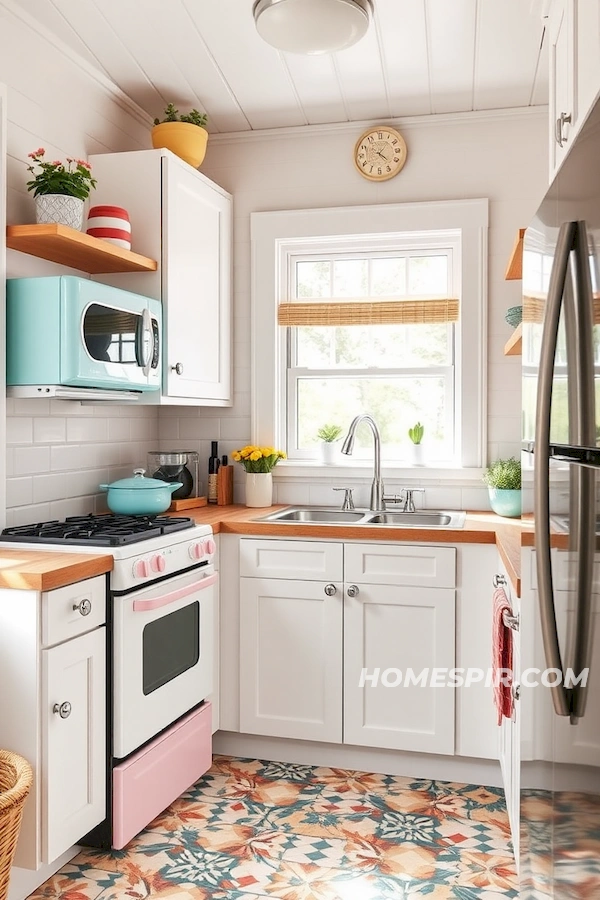 Colorful Touches for Compact Kitchens