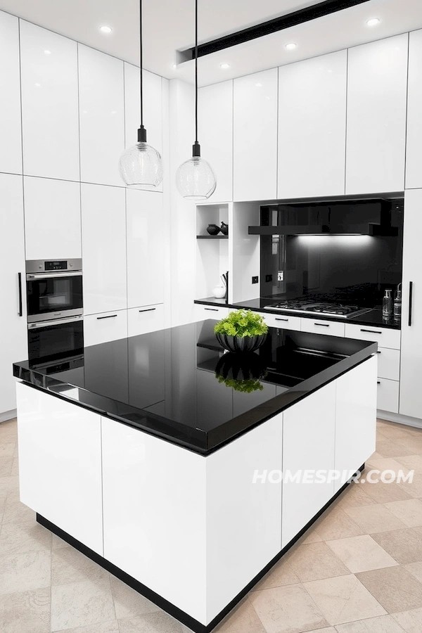 Contemporary Japanese Kitchen in Black and White