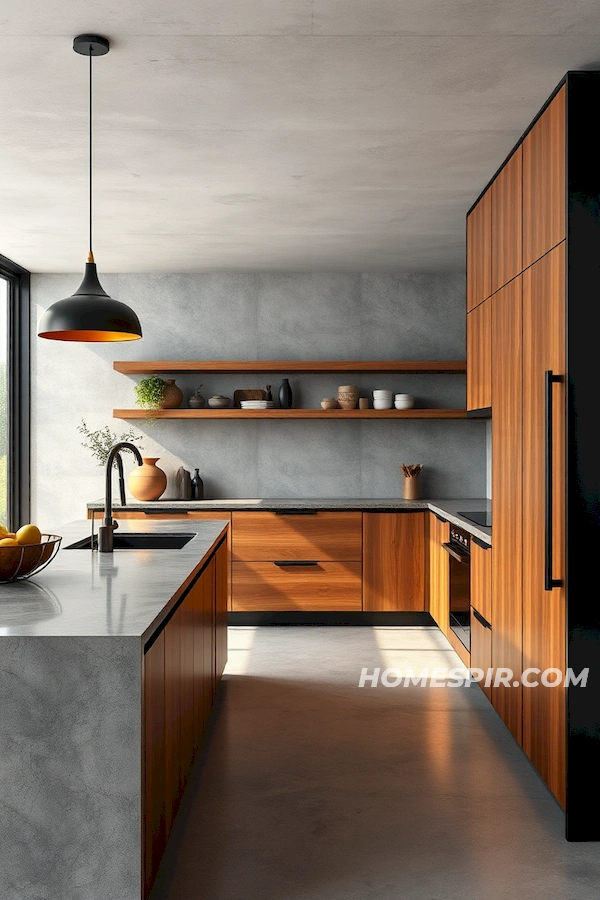 Contemporary Kitchen with Mixed Materials