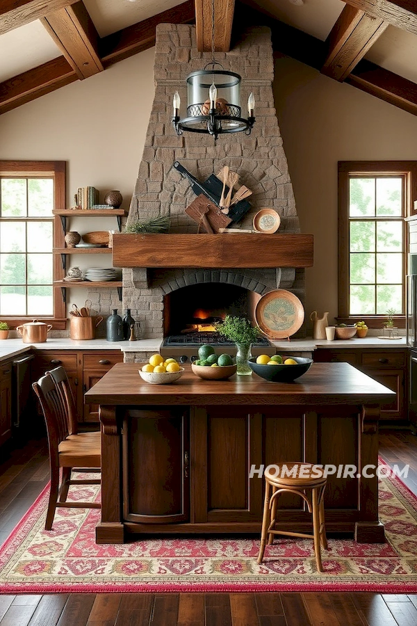 Copper Accents in Rustic Kitchen Design