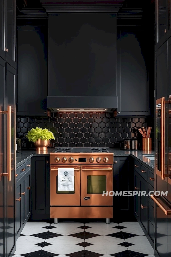 Copper and Charcoal Art Deco Elegance