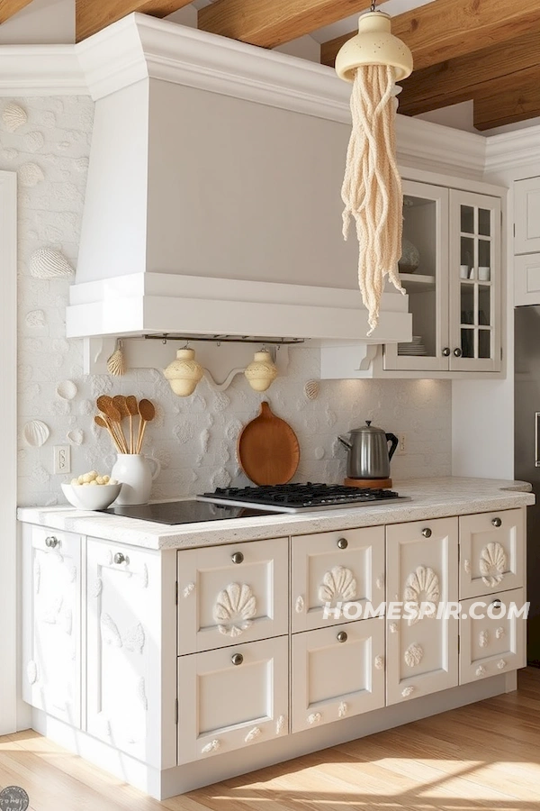 Coral Motifs in Surf House Cabinet Design