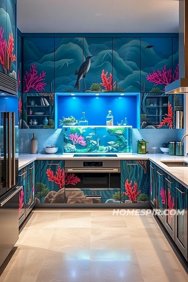 Coral Reef Painted Cabinetry Ideas