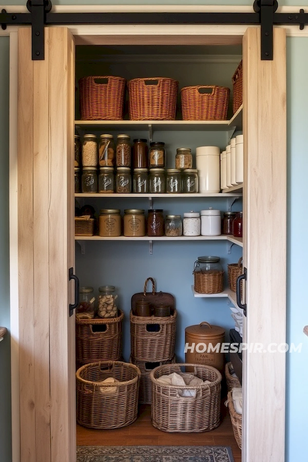 Country Pantry with Wrought Iron Shelving