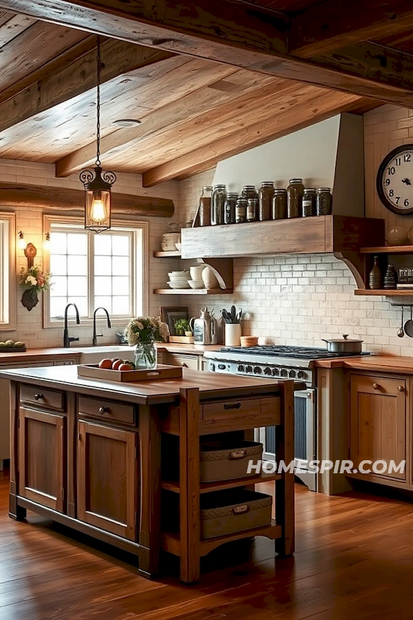 Cozy Antique Kitchen Island Design