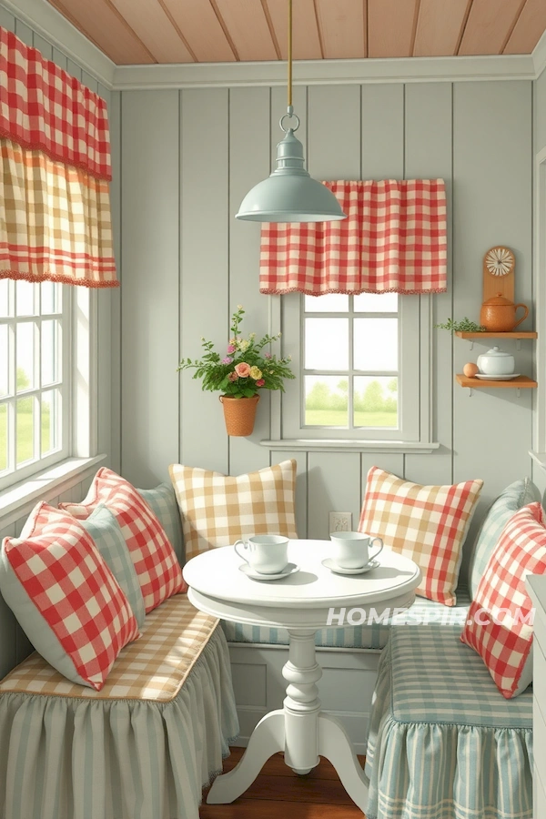 Cozy Country Kitchen with Checkered Fabrics