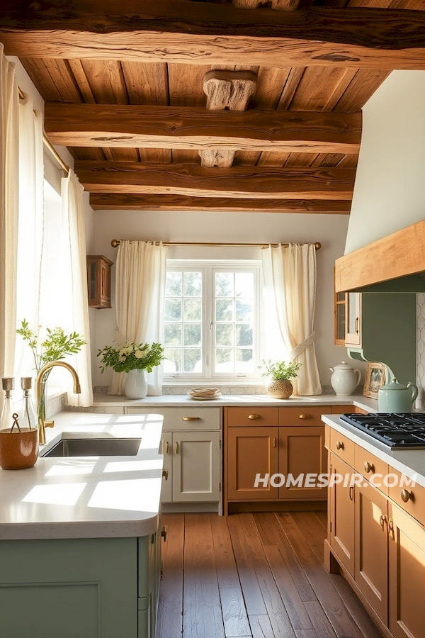 Cozy Country Kitchen with Light Curtains