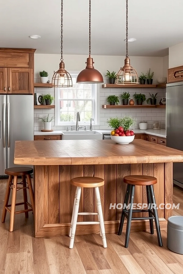 Cozy Farmhouse Kitchen with Green Accents