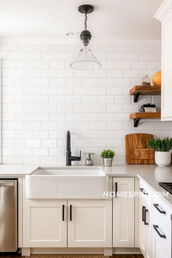 Cozy Farmhouse Sink with Bold Black Fixtures