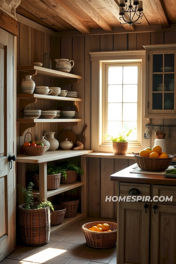 Cozy Nook with Handmade Pottery Display