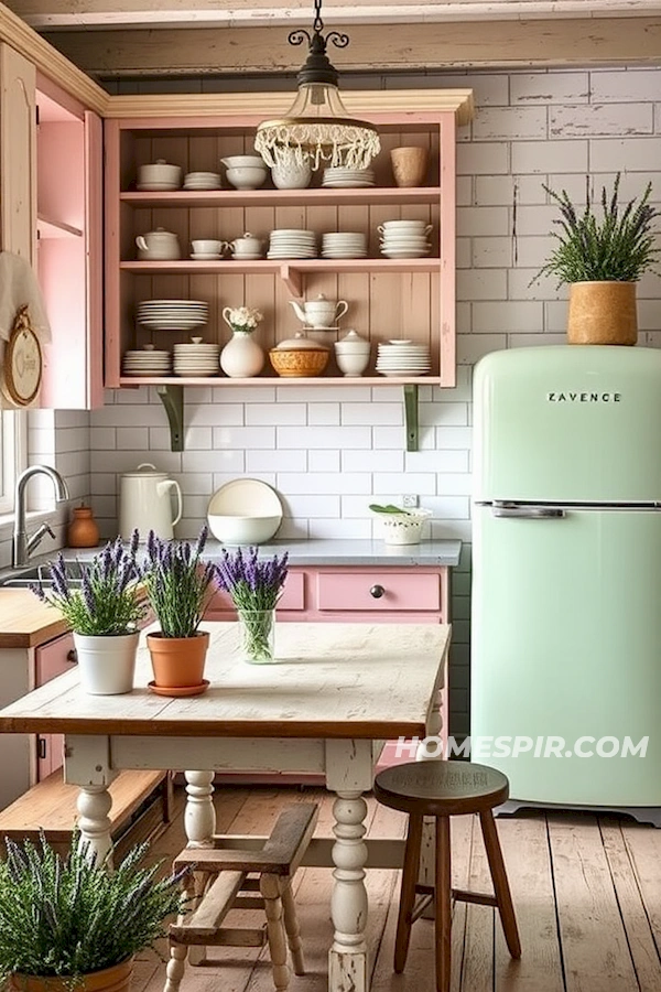 Cozy Pastel Cabin Kitchen Design