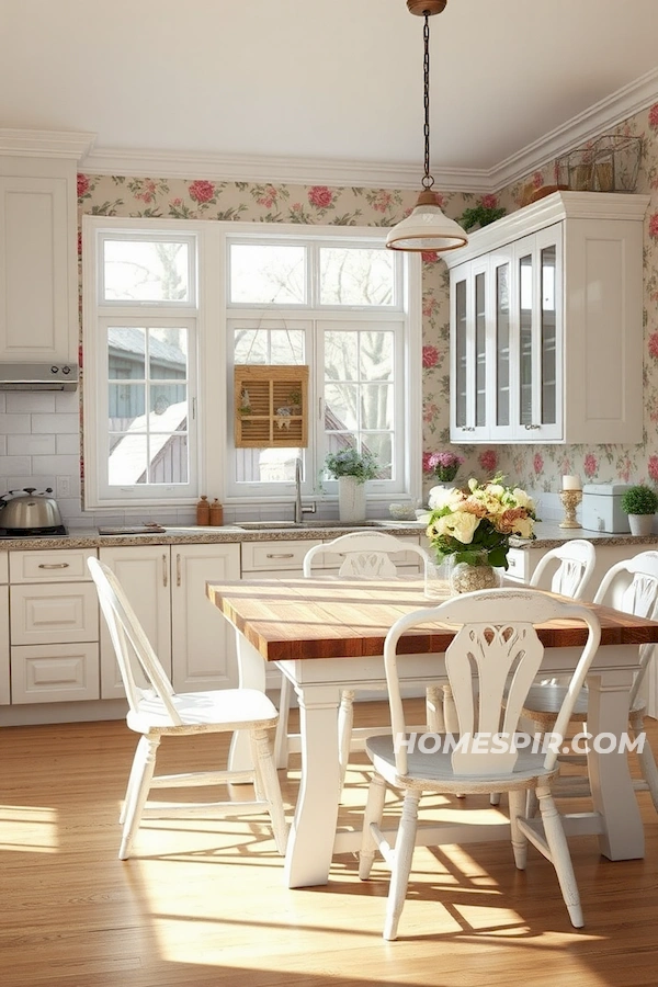 Cozy Shabby Chic Kitchen with Floral Vintage Charm