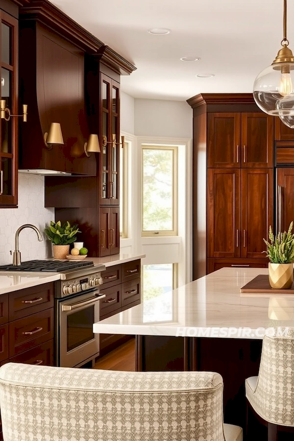 Creamy Quartz Countertops with Plush Seating