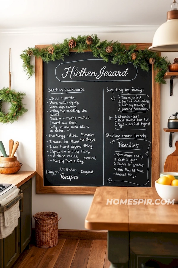 Creative Chalkboard Wall for Family Kitchen