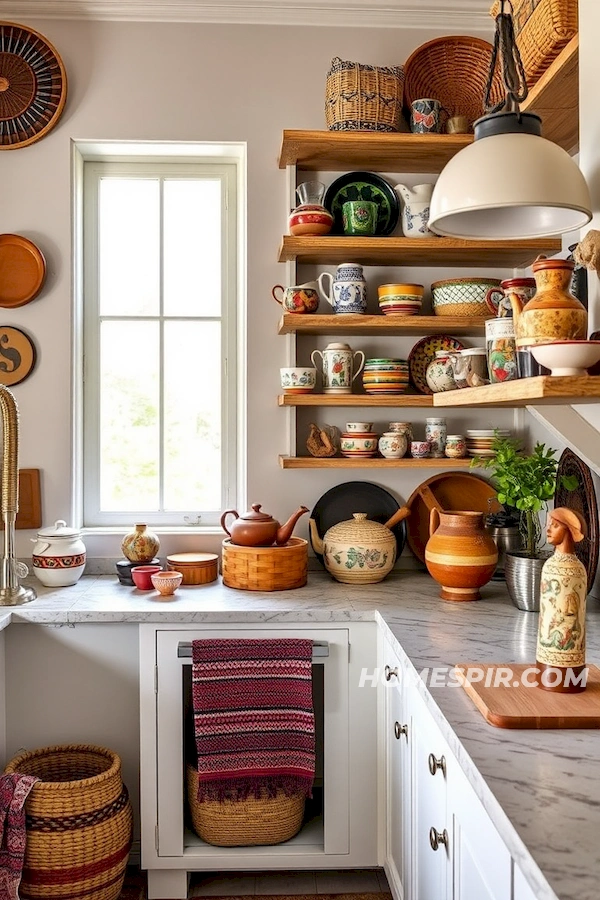 Cultural Relics on Open Kitchen Shelves