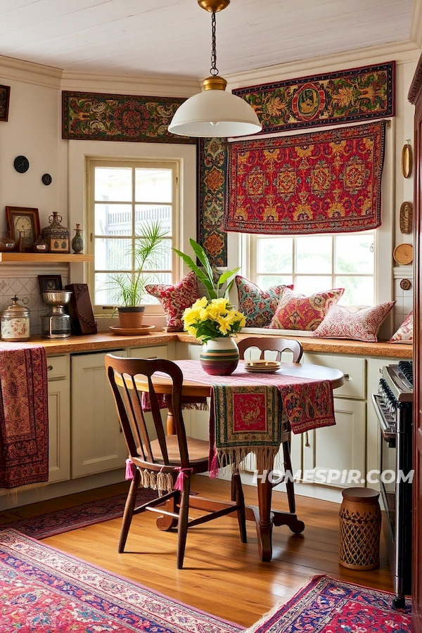 Cultural Textile Harmony in Kitchen Decor