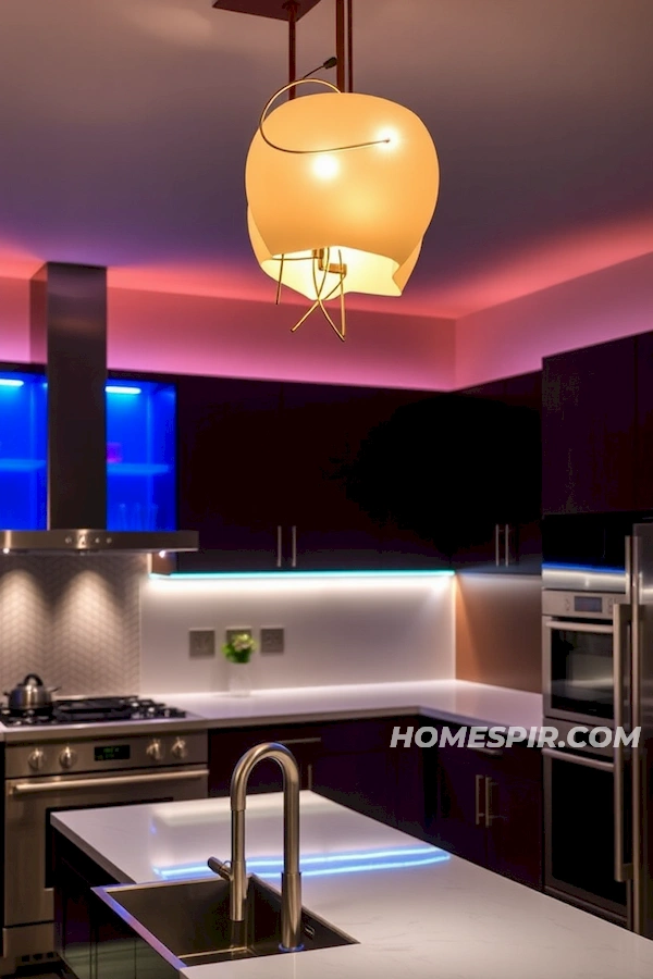 Customizable Illumination in Contemporary Kitchen