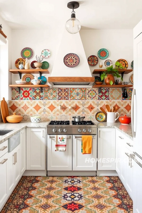 Decorative Plates in Boho Style Kitchen