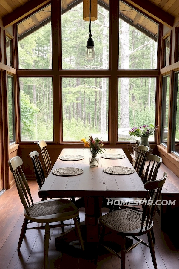 Dining Nook with Forest View Windows