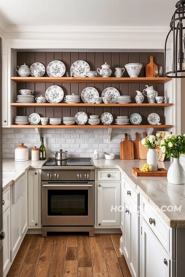 Distressed Wood and Vintage Boards in French Kitchen