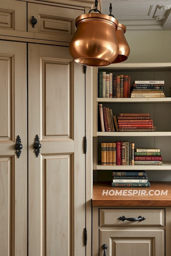 Distressed Wood Cabinets in Country Kitchen