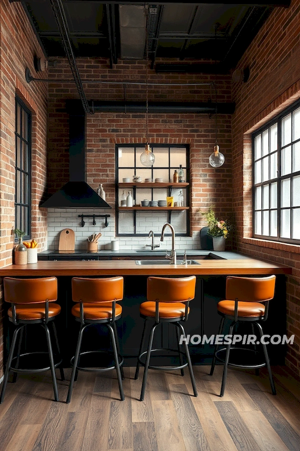 Distressed Wood Flooring Completes Cozy Kitchen