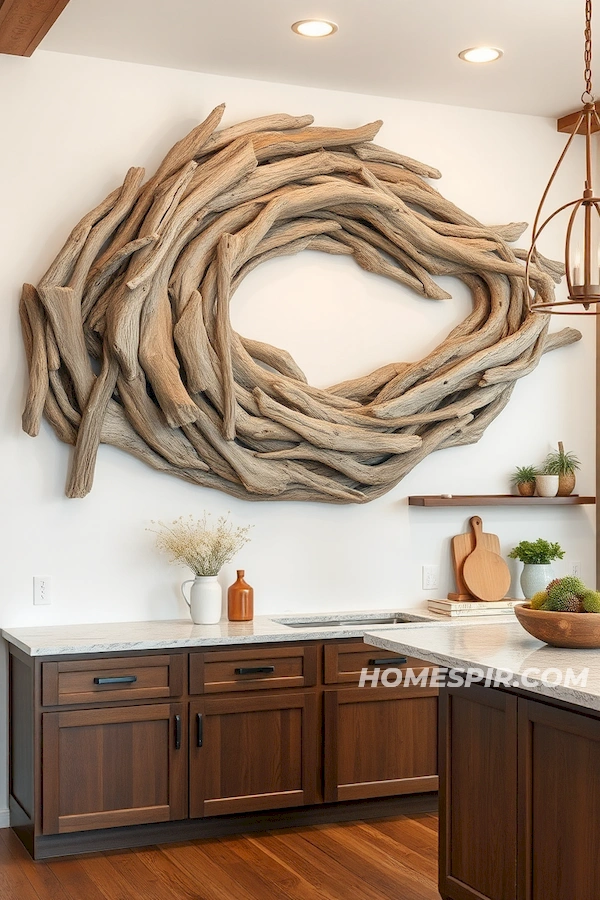 Driftwood Art Mimicking Ocean Movements