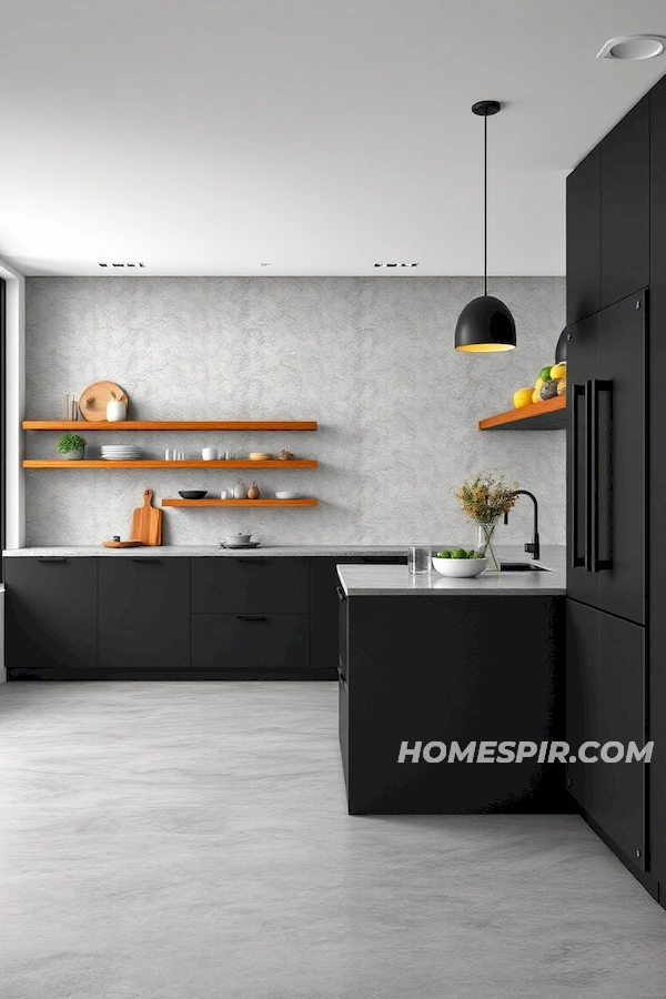 Dynamic Kitchen with Contrasting Textures