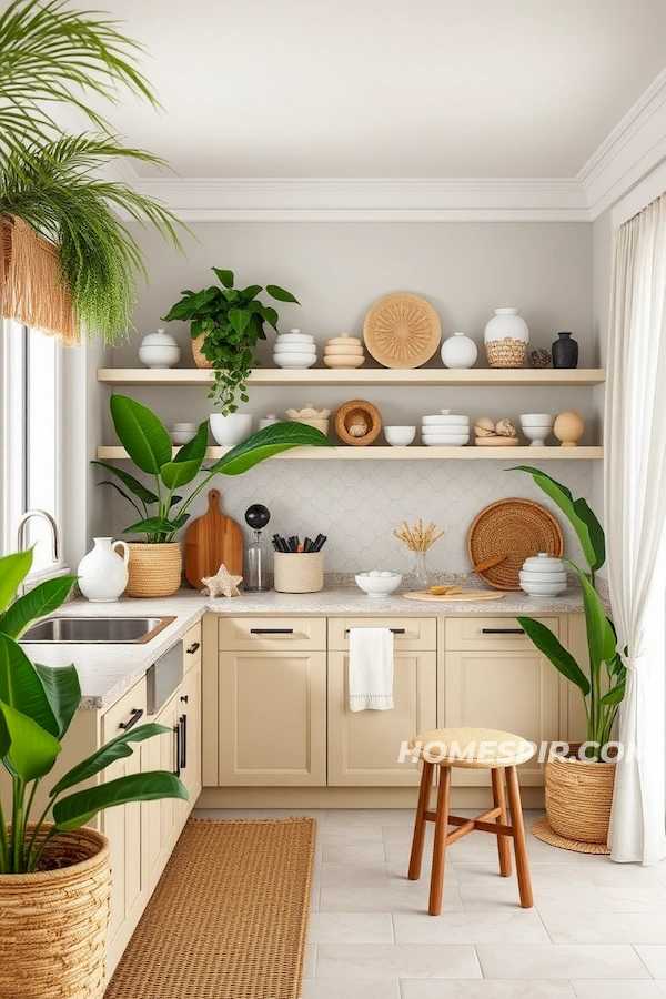 Earthy Beach Kitchen with Natural Elements