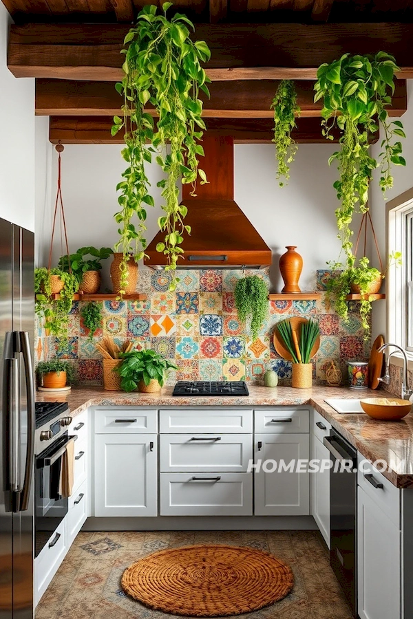 Earthy Decor in Vibrant Kitchen