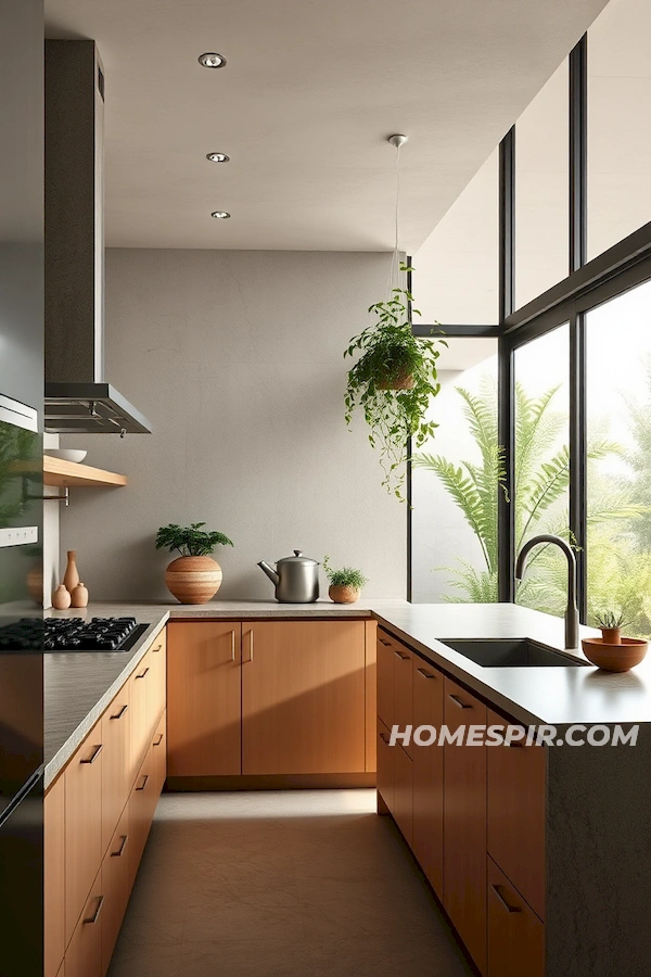 Earthy Minimalist Kitchen with Natural Light