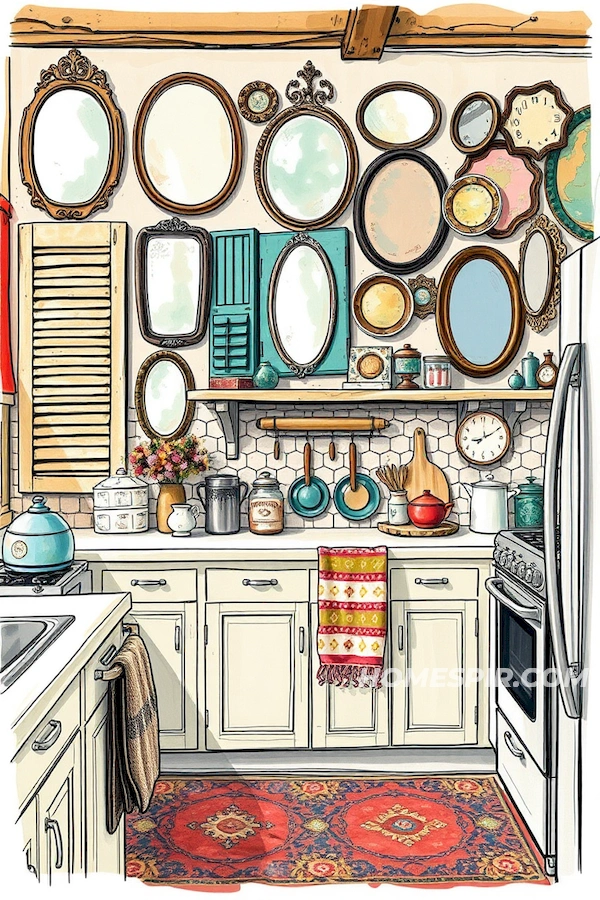 Eclectic Backdrop of Vintage Kitchen Finds