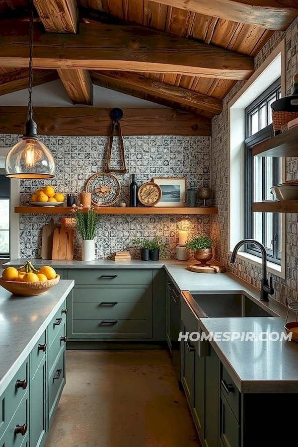 Eclectic Kitchen with Textured Surfaces