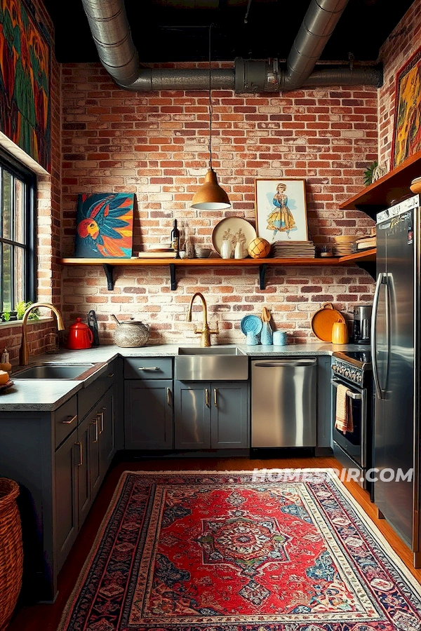 Eclectic Style Bohemian Meets Industrial Kitchen