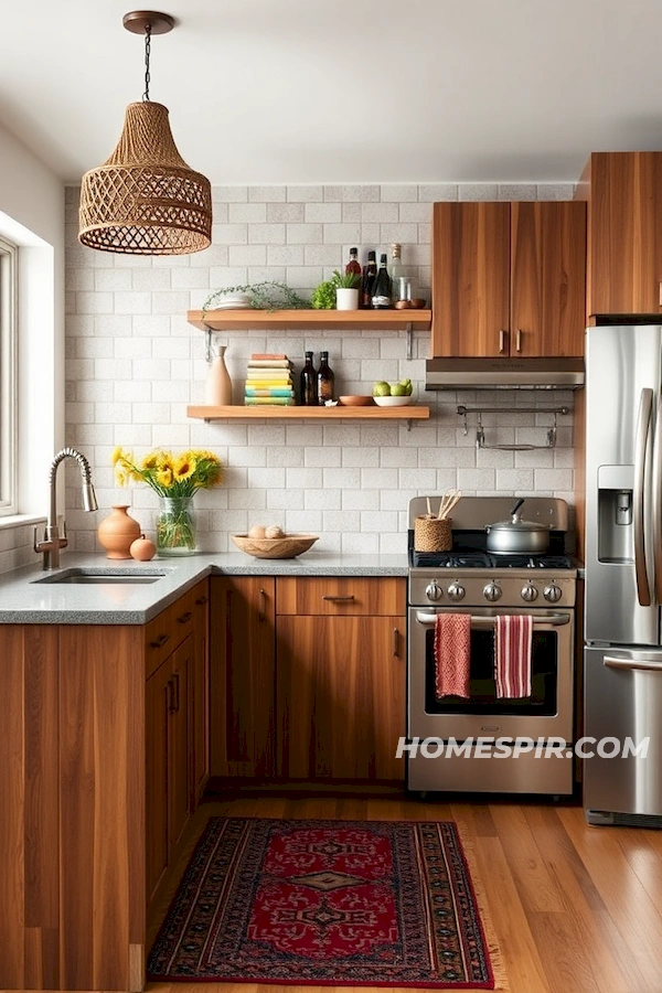 Eclectic Textures in Mid-Century Modern Kitchen