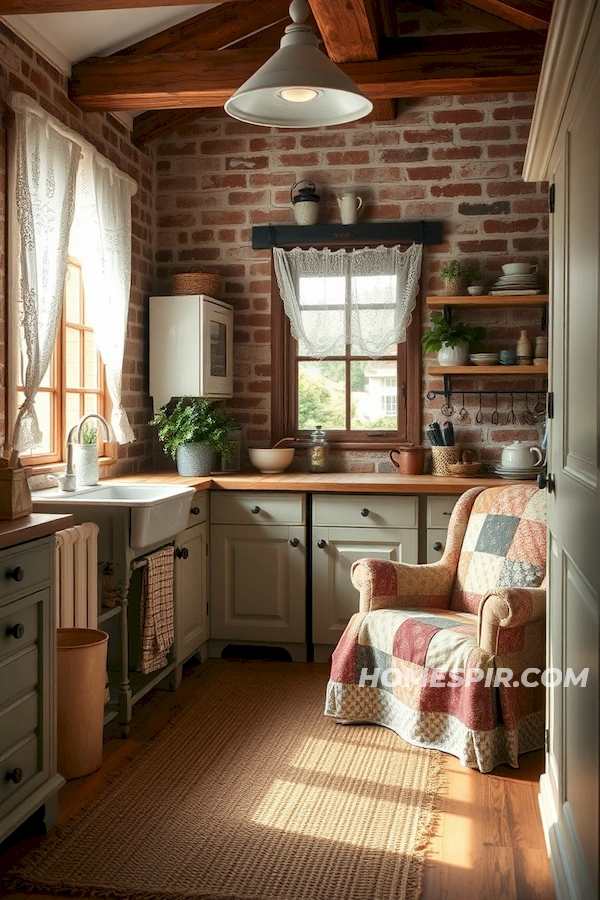 Eclectic Textures in Shabby Chic Kitchen