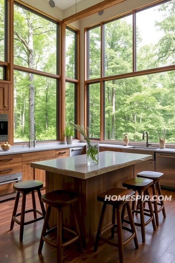 Eco Friendly Forest View Kitchen Design