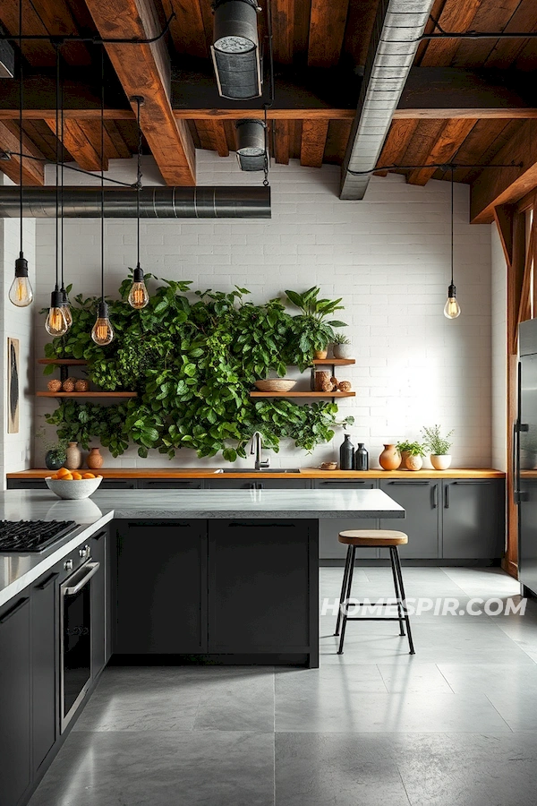 Eco-Friendly Industrial Kitchen Aesthetic