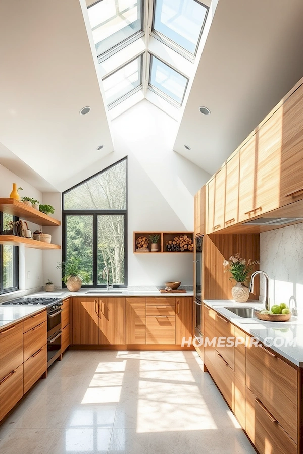 Eco-Friendly Modern Kitchen with Natural Textures