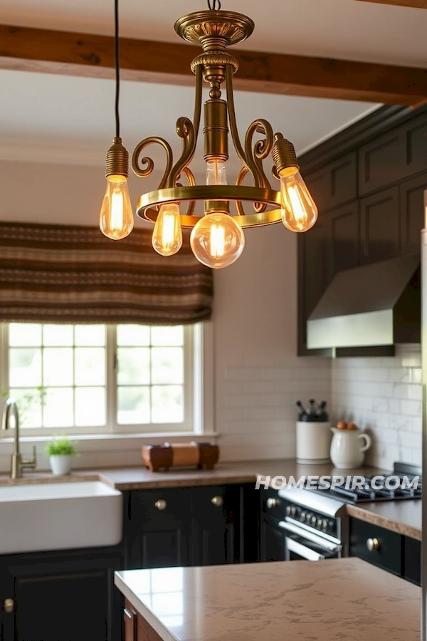 Edison Bulbs and Brass Chandelier Style