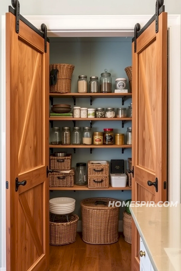 Eggshell Blue Pantry with Mason Jars