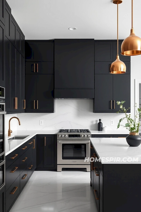 Elegance in Black Matte Kitchen Design