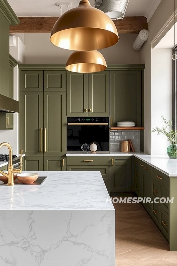 Elegant Brass Fixtures in Modern French Setting