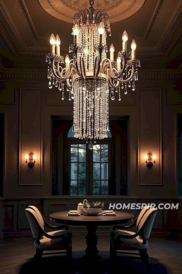 Elegant Chandelier over Modern Breakfast Nook