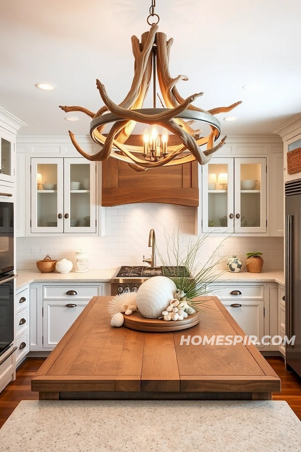 Elegant Driftwood Chandelier Coastal Glow