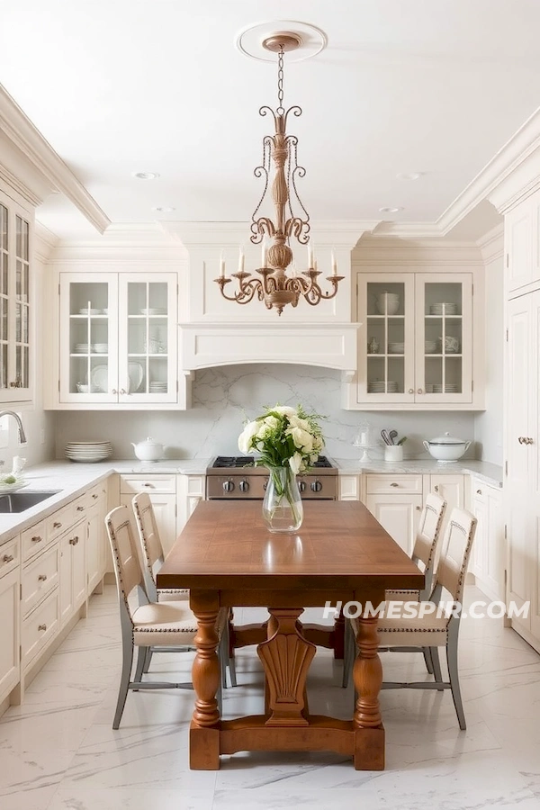 Elegant French Kitchen with Marble Counters